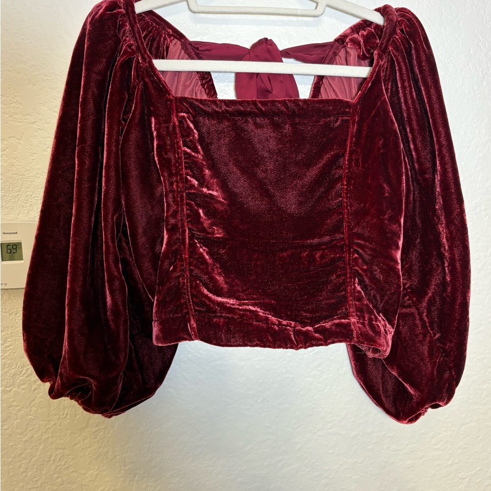 FP Velvet Burgundy Top